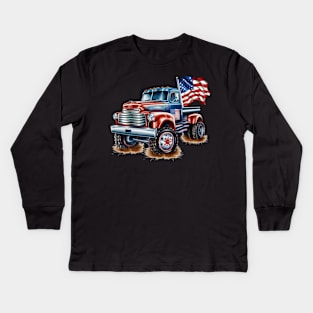 4th Of July Ford Truck Kids Long Sleeve T-Shirt